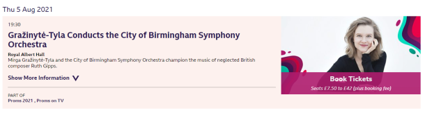 CBSO concert from the Proms listing